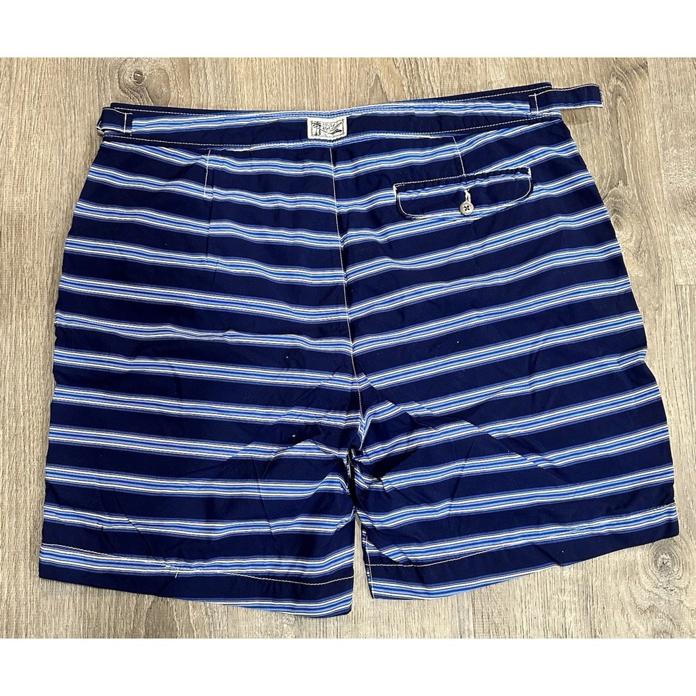 Polo Ralph Lauren Shorts Mens 34 Swim Trunks Blue White Striped Mesh Liner Short - Picture 3 of 14